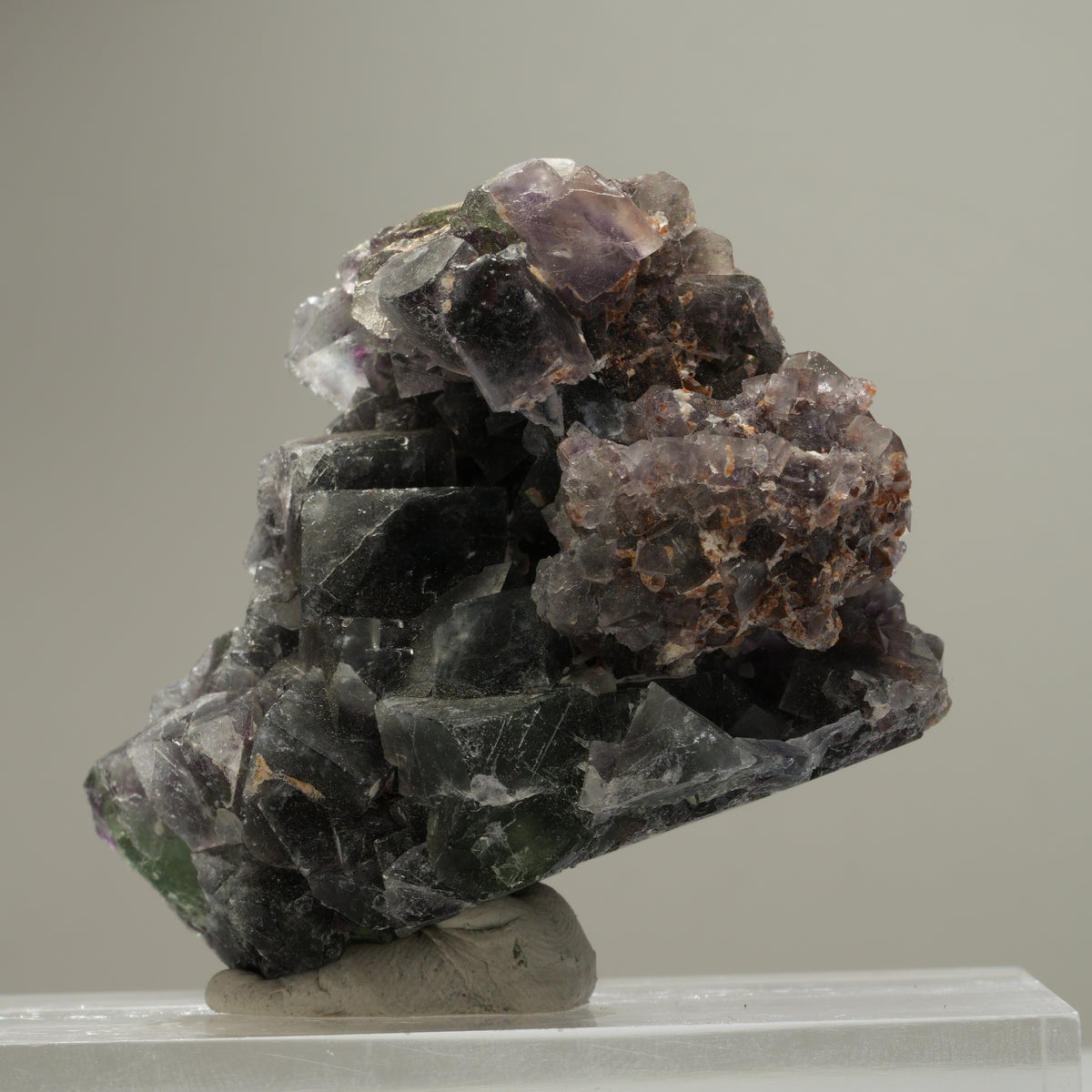 Seltene Phantom Fluorit Würfel Stufe, grün lila Okorusu, Namibia 56*44*34mm #13984