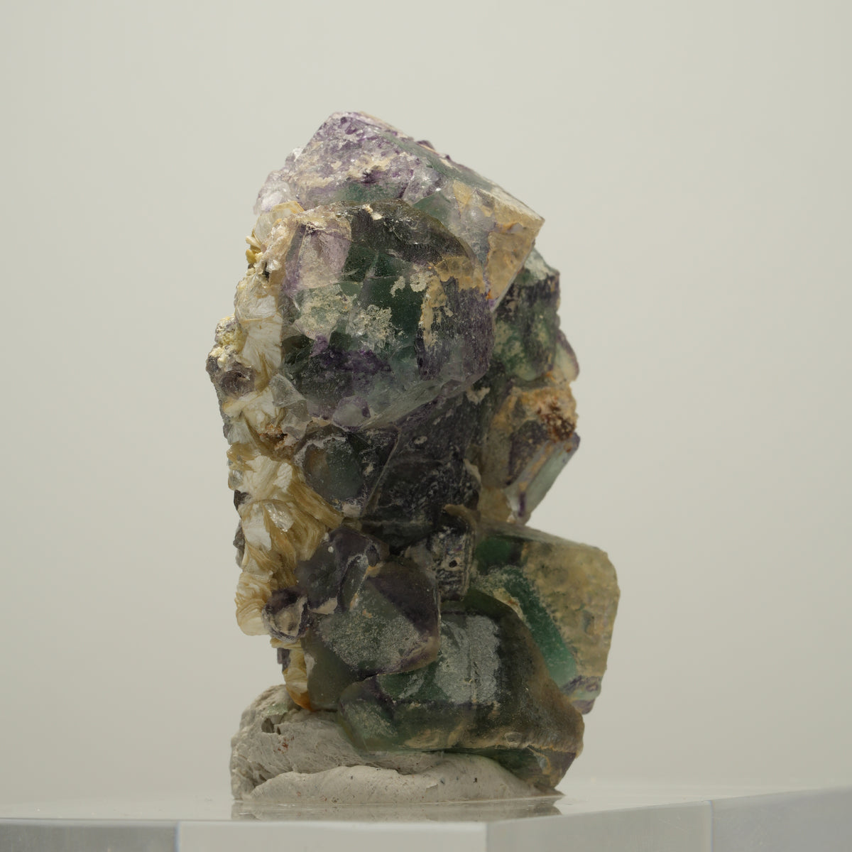 Seltene Phantom Fluorit, Orthoklas, Hyalit Opal Stufe Erongo, Namibia 53*42*22mm #13985