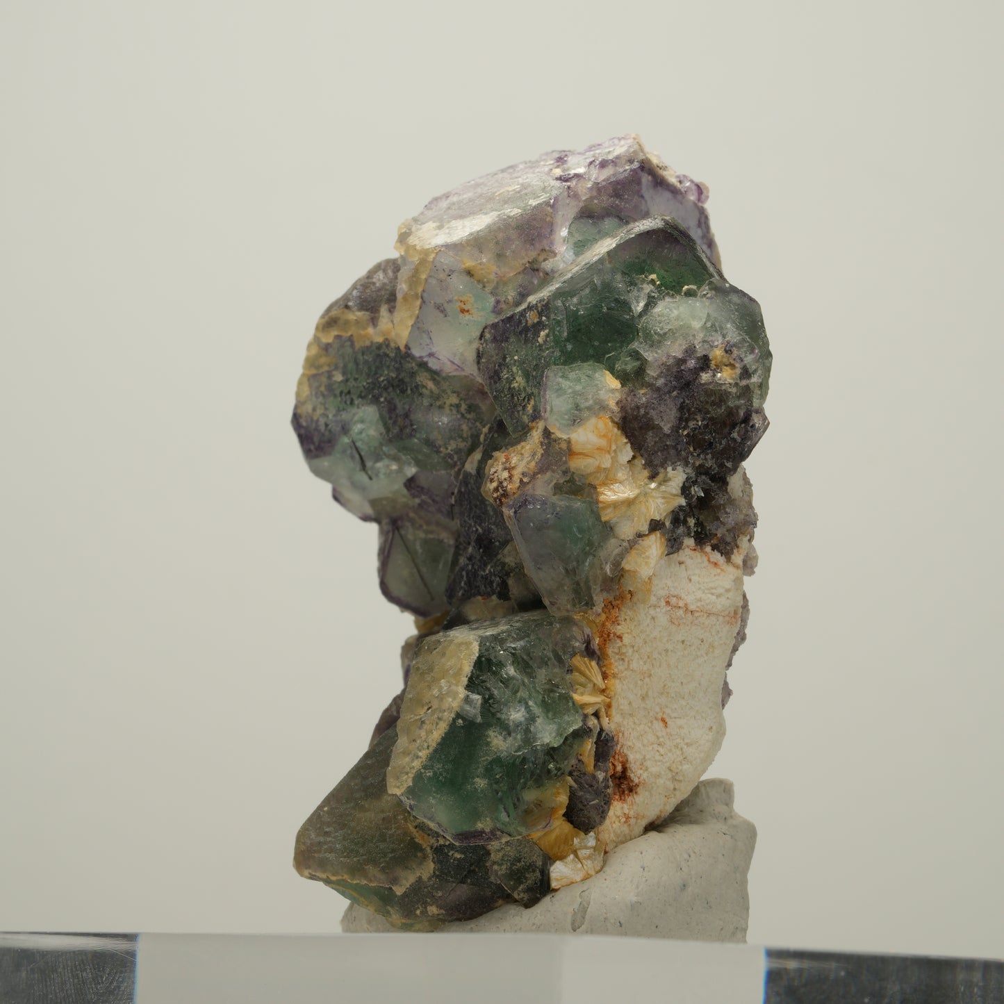 Seltene Phantom Fluorit, Orthoklas, Hyalit Opal Stufe Erongo, Namibia 53*42*22mm #13985