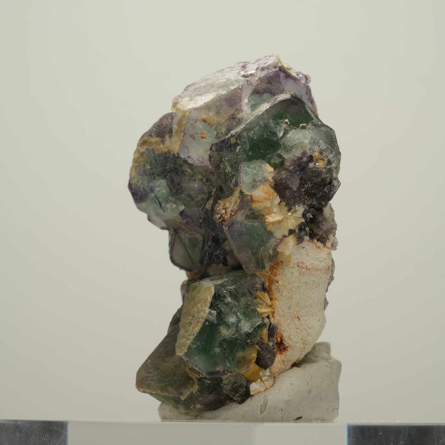 Seltene Phantom Fluorit, Orthoklas, Hyalit Opal Stufe Erongo, Namibia 53*42*22mm #13985