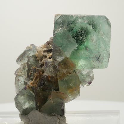 Seltene klare Phantom Fluorit Würfel, Quarz Stufe Okorusu, Namibia 69*41*30mm #13988