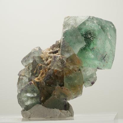 Seltene klare Phantom Fluorit Würfel, Quarz Stufe Okorusu, Namibia 69*41*30mm #13988
