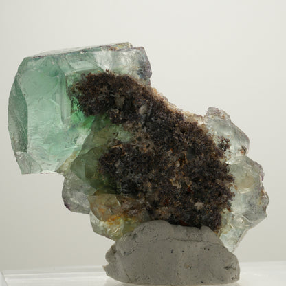 Seltene klare Phantom Fluorit Würfel, Quarz Stufe Okorusu, Namibia 69*41*30mm #13988