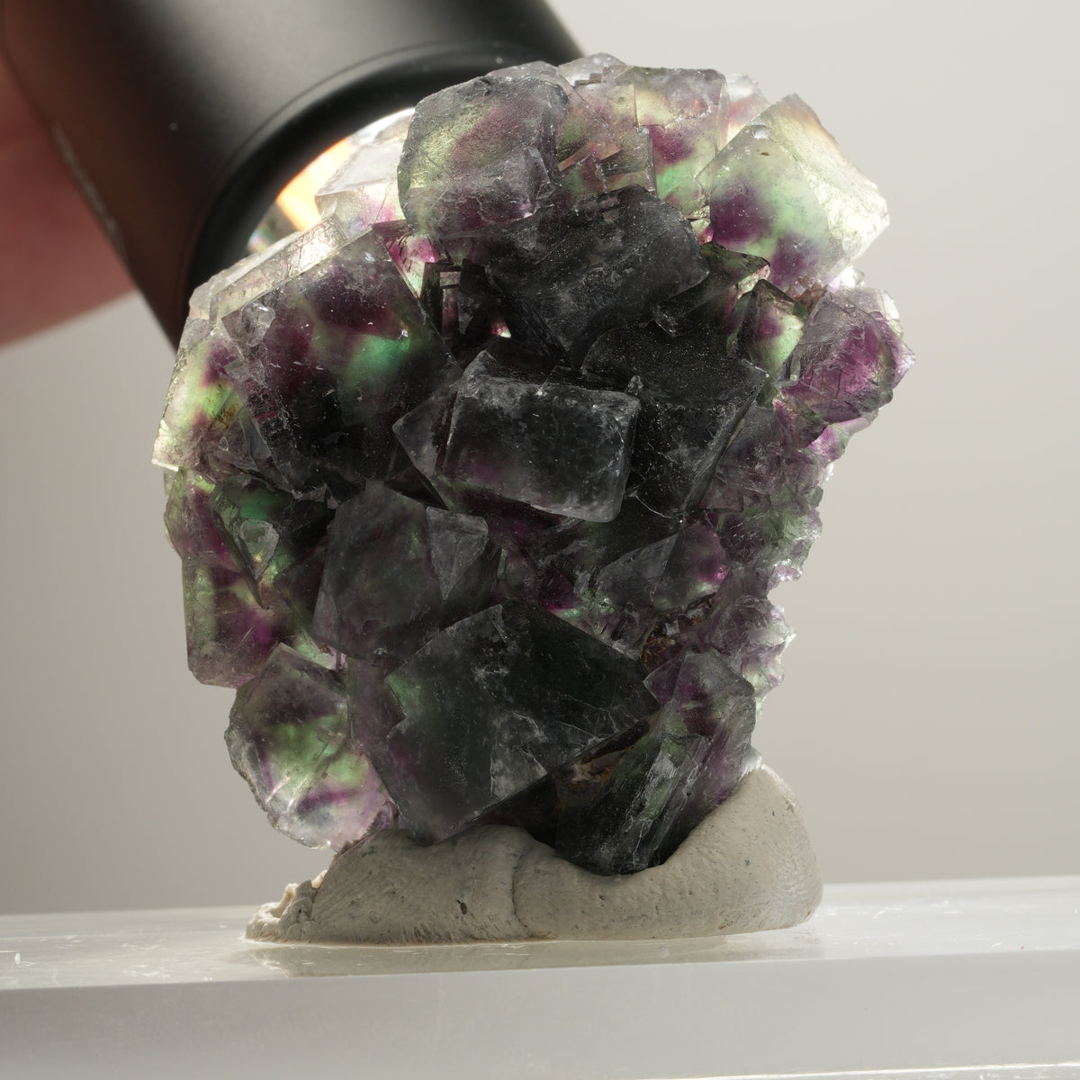 Seltene Phantom Fluorit Würfel Stufe, grün lila Okorusu, Namibia 50*40*17mm #13991