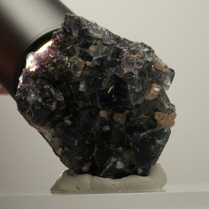 Seltene klare Phantom Fluorit Würfel, Quarz Stufe Okorusu, Namibia 47*42*23mm #13992