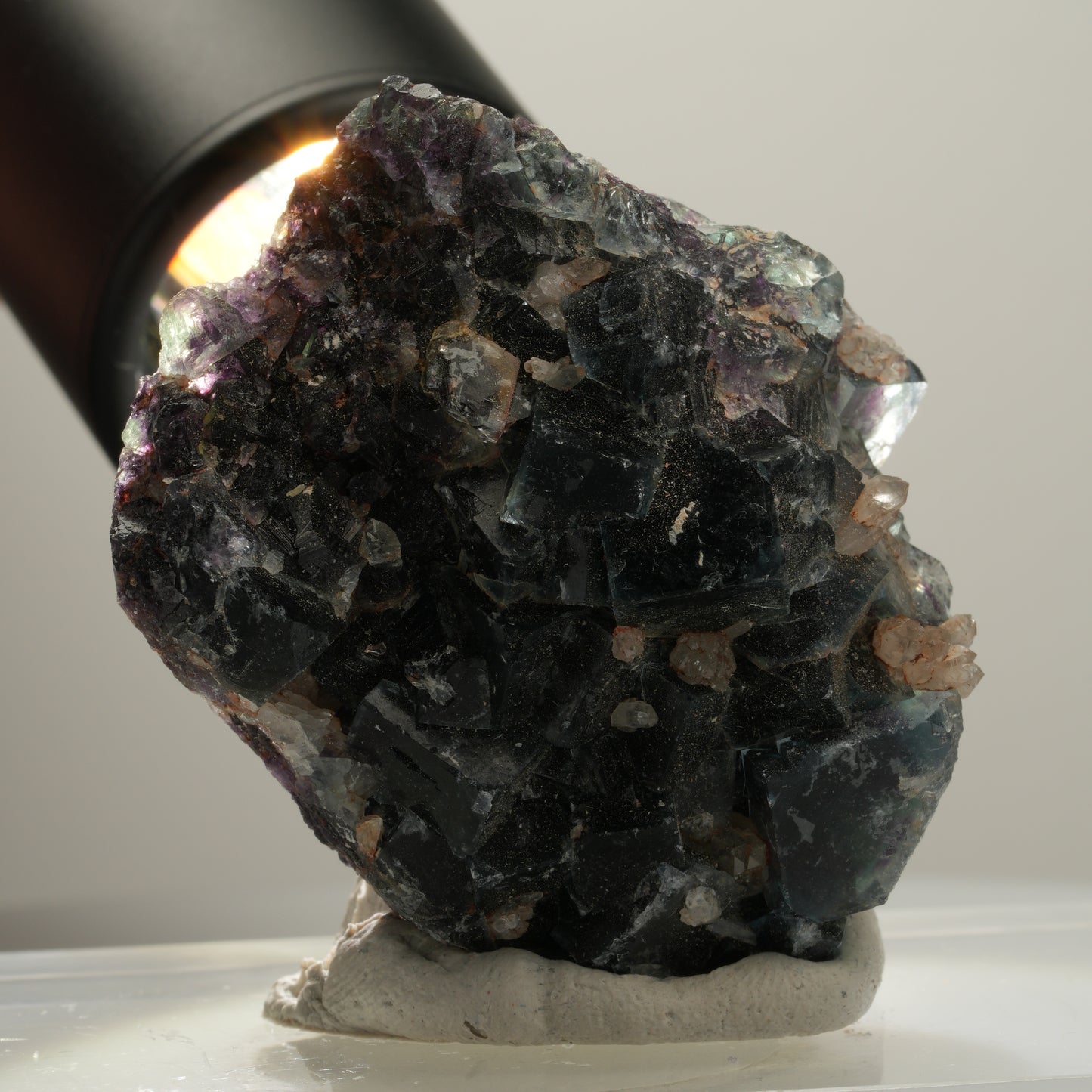 Seltene klare Phantom Fluorit Würfel, Quarz Stufe Okorusu, Namibia 47*42*23mm #13992