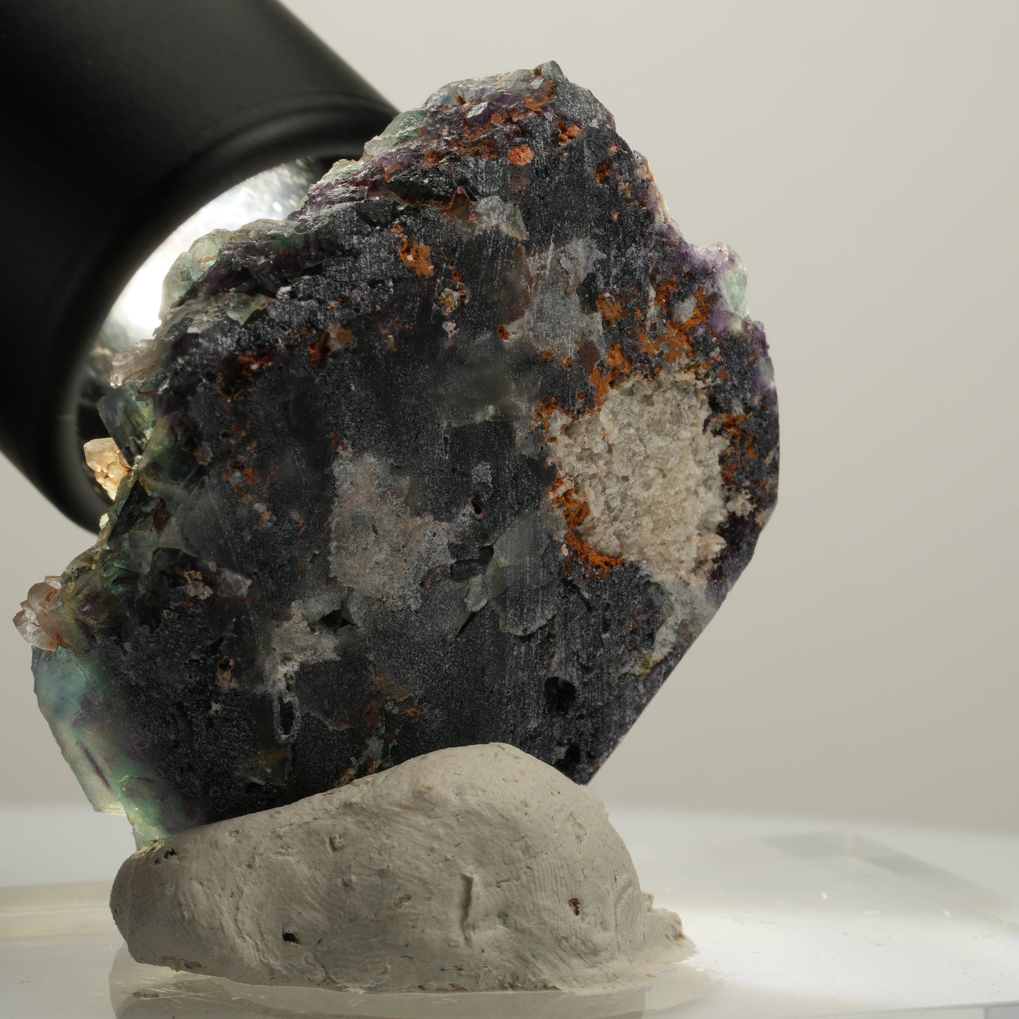 Seltene klare Phantom Fluorit Würfel, Quarz Stufe Okorusu, Namibia 47*42*23mm #13992