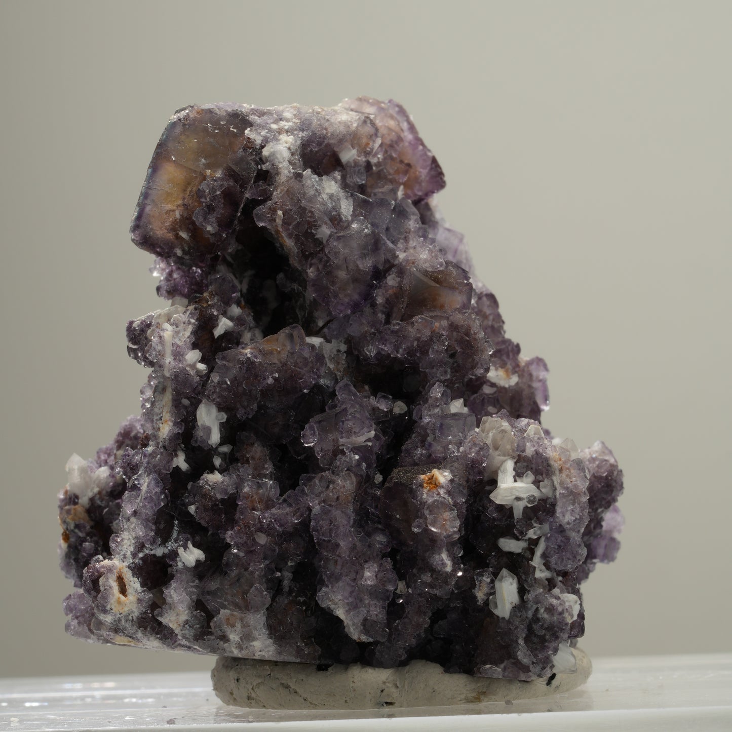 Seltene klare Phantom Fluorit Würfel, Quarz Stufe Okorusu, Namibia 42*40*35mm #13993