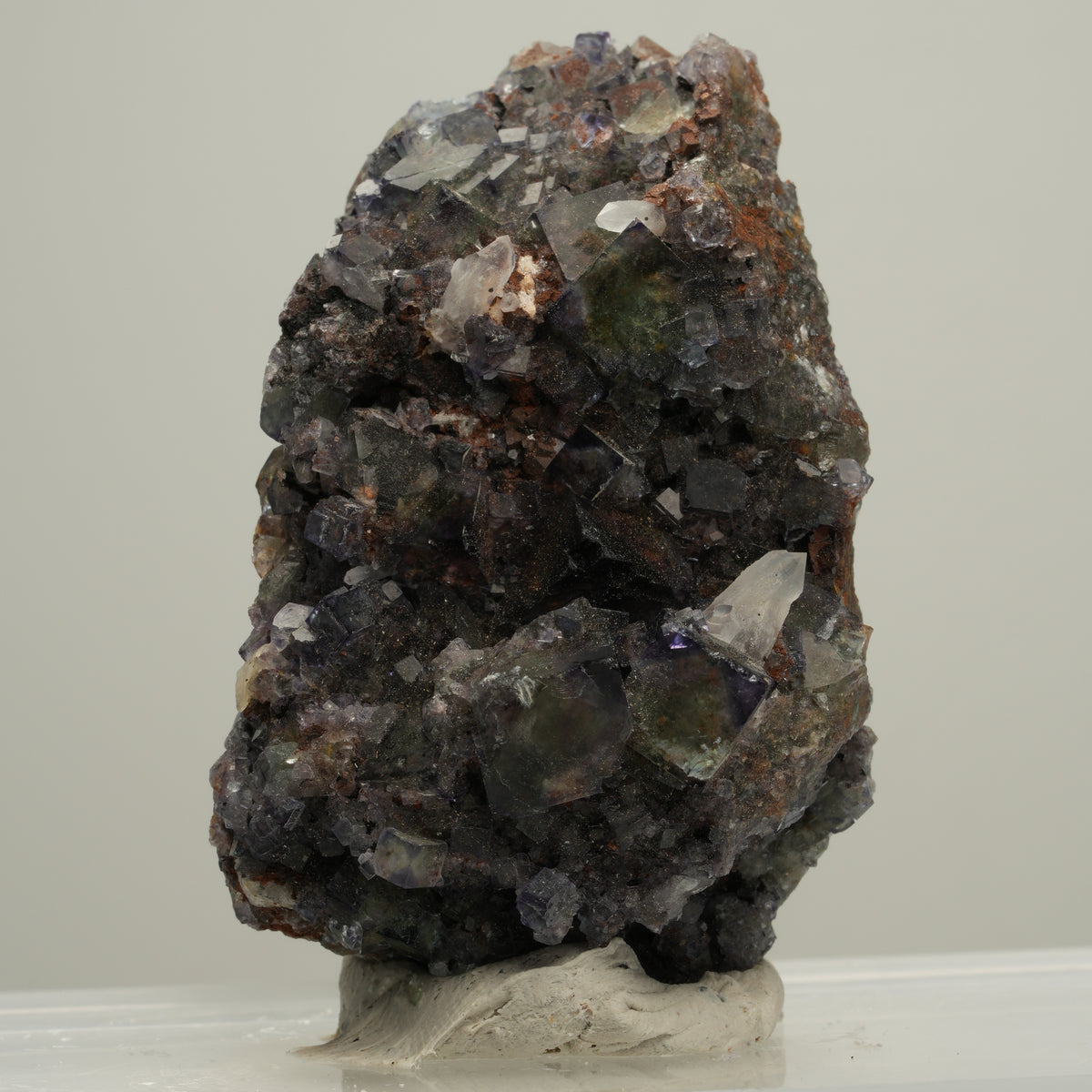 Seltene klare Phantom Fluorit Würfel, Quarz Stufe Okorusu, Namibia 53*35*25mm #13994