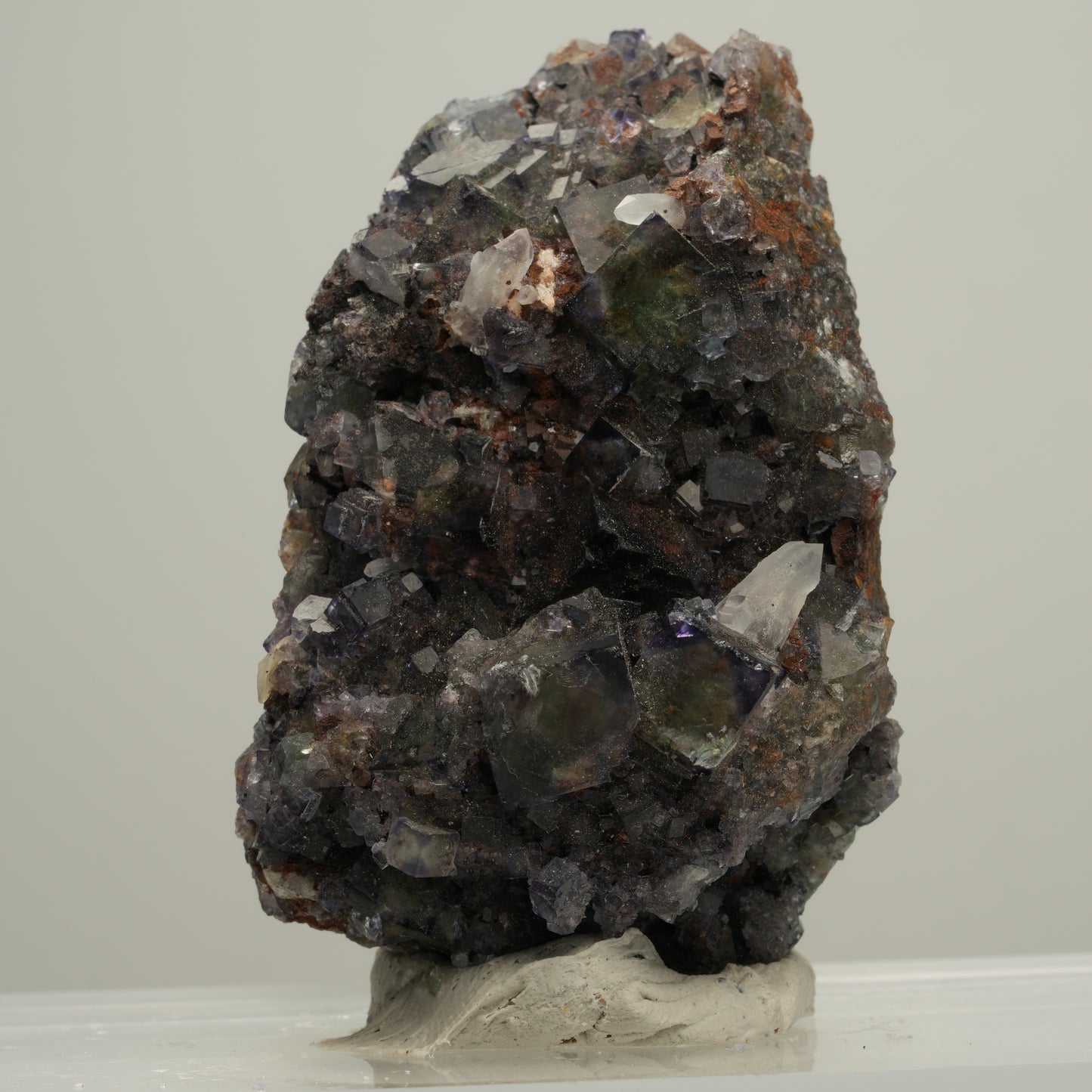 Seltene klare Phantom Fluorit Würfel, Quarz Stufe Okorusu, Namibia 53*35*25mm #13994