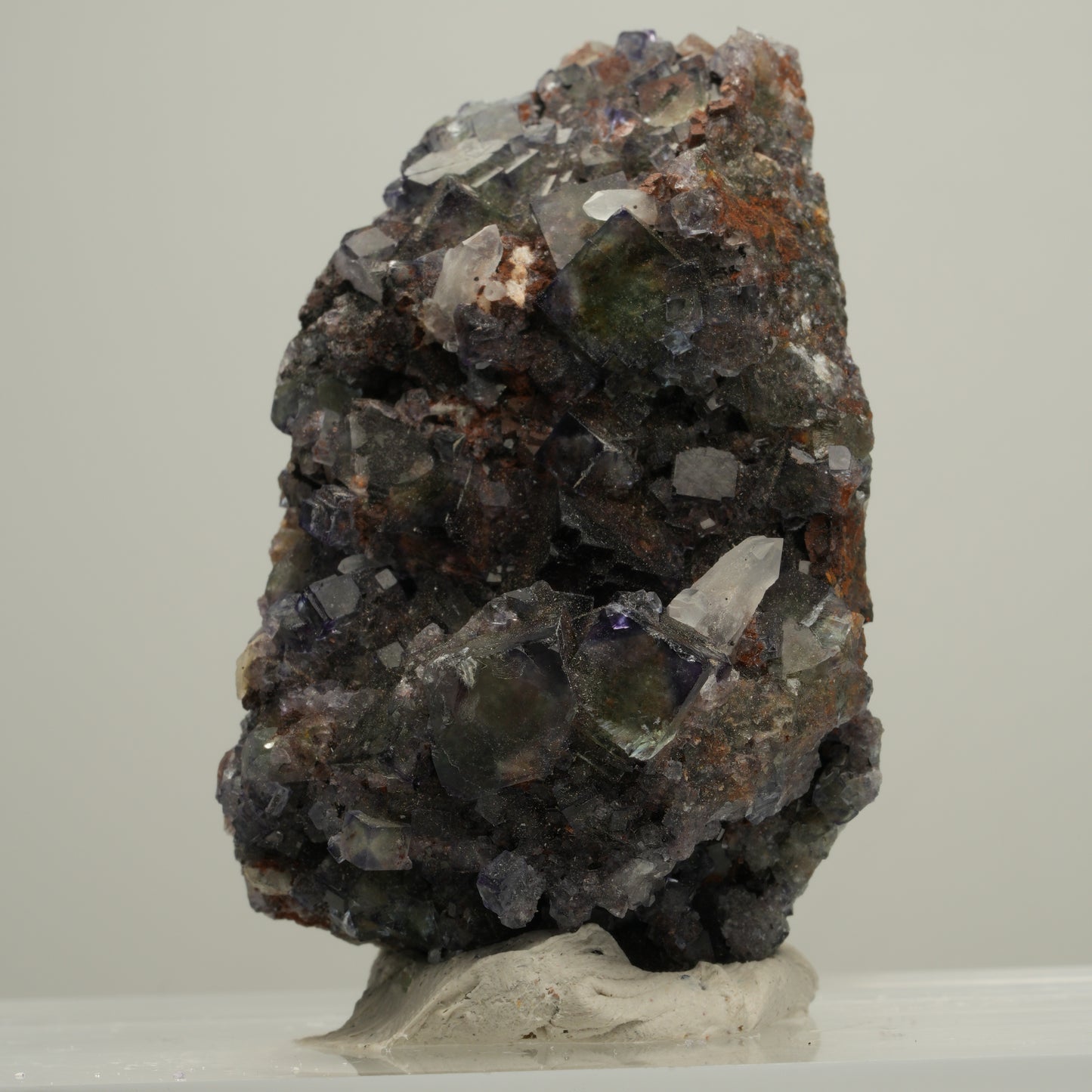 Seltene klare Phantom Fluorit Würfel, Quarz Stufe Okorusu, Namibia 53*35*25mm #13994