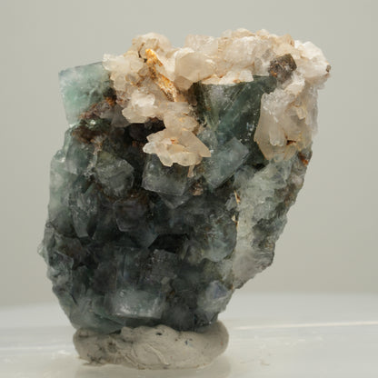 Seltene klare Phantom Fluorit Würfel, Quarz Stufe Okorusu, Namibia 56*40*25mm #13995