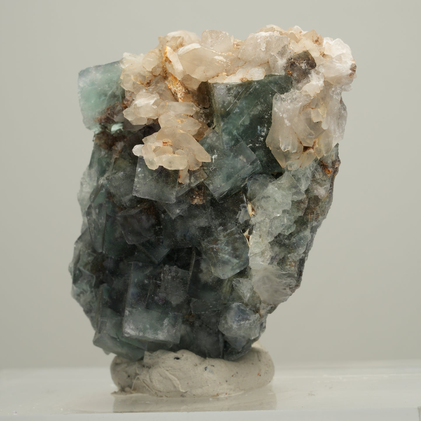 Seltene klare Phantom Fluorit Würfel, Quarz Stufe Okorusu, Namibia 56*40*25mm #13995