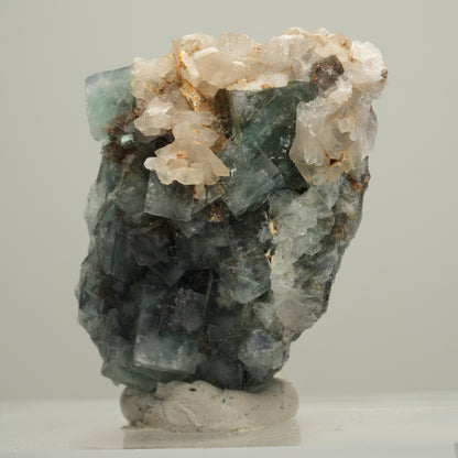 Seltene klare Phantom Fluorit Würfel, Quarz Stufe Okorusu, Namibia 56*40*25mm #13995