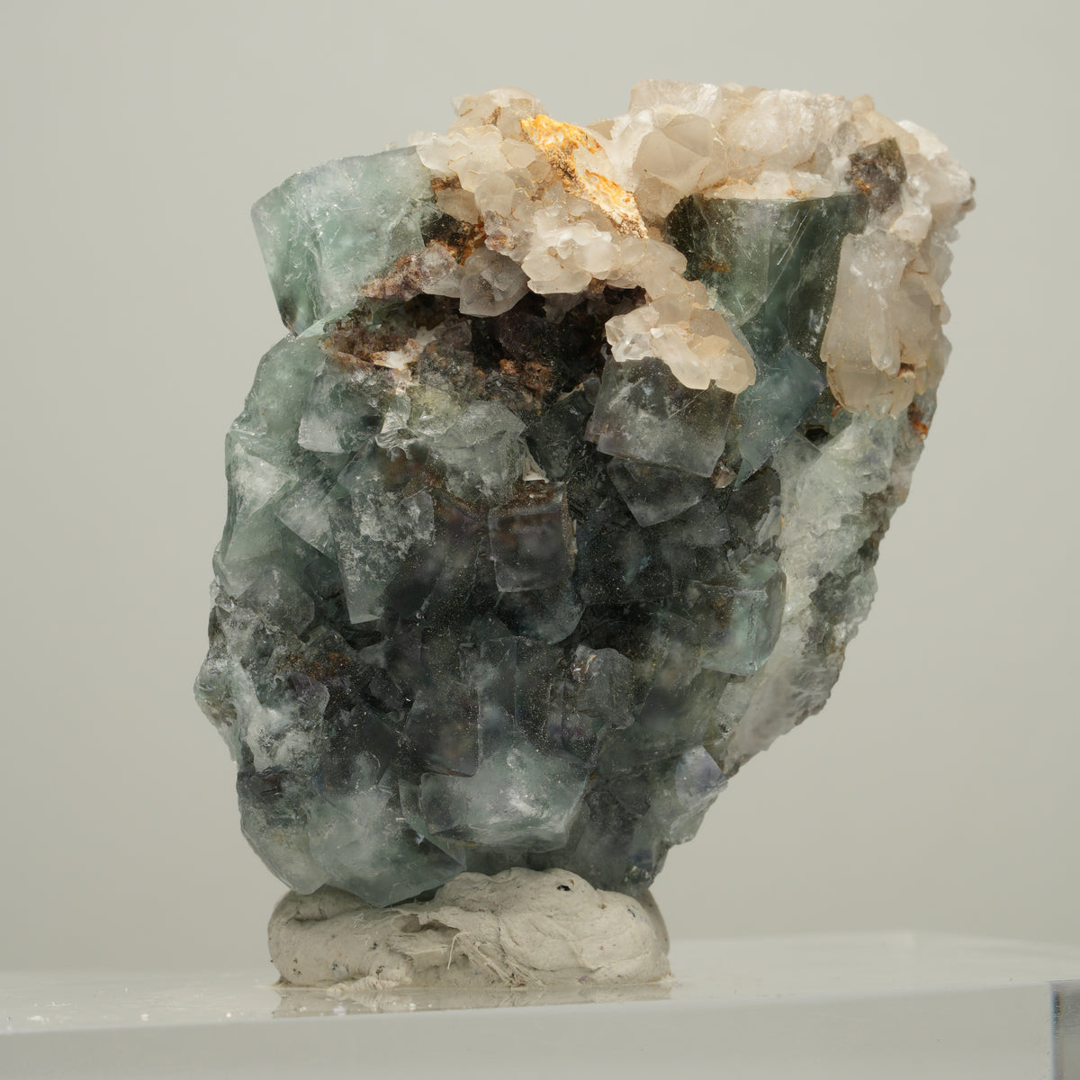 Seltene klare Phantom Fluorit Würfel, Quarz Stufe Okorusu, Namibia 56*40*25mm #13995