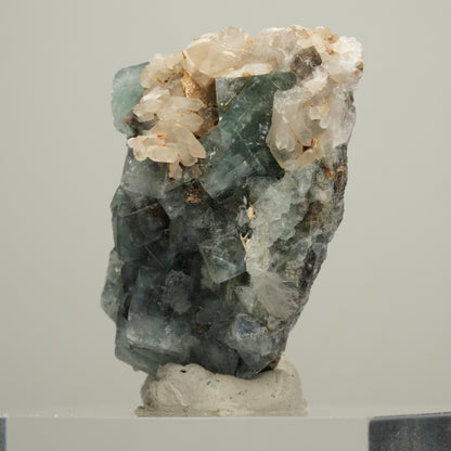 Seltene klare Phantom Fluorit Würfel, Quarz Stufe Okorusu, Namibia 56*40*25mm #13995