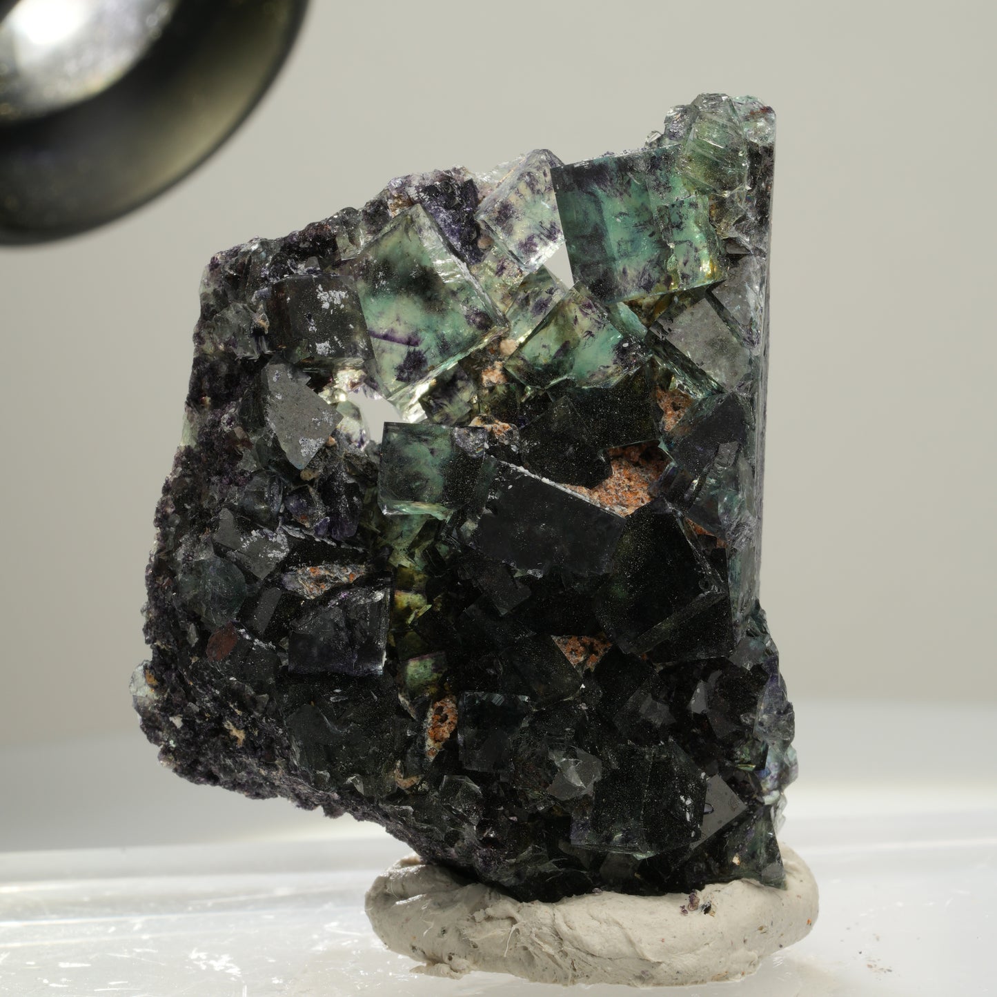 Seltene Phantom Fluorit Würfel Stufe, grün lila Okorusu, Namibia 48*38*14mm #13996