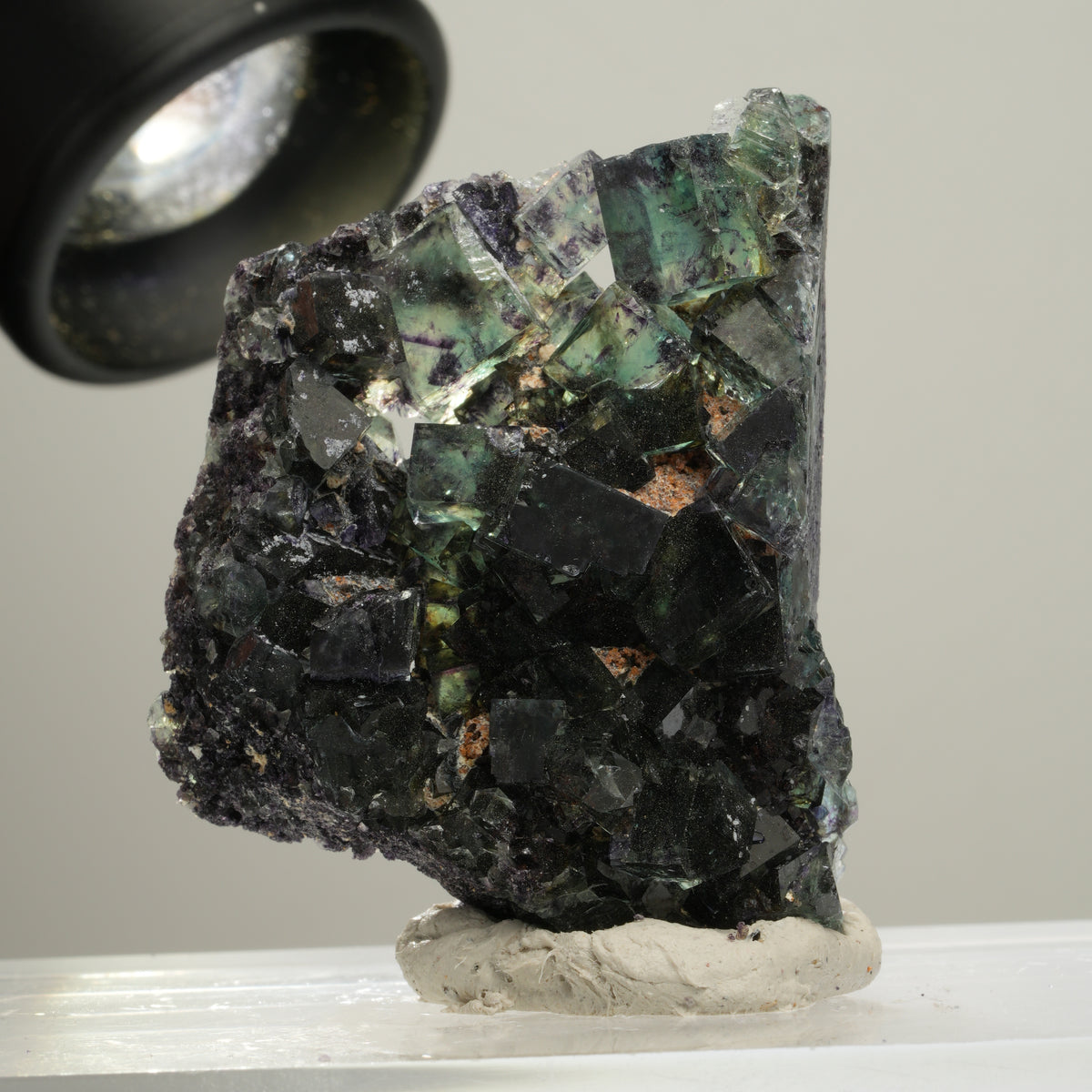 Seltene Phantom Fluorit Würfel Stufe, grün lila Okorusu, Namibia 48*38*14mm #13996