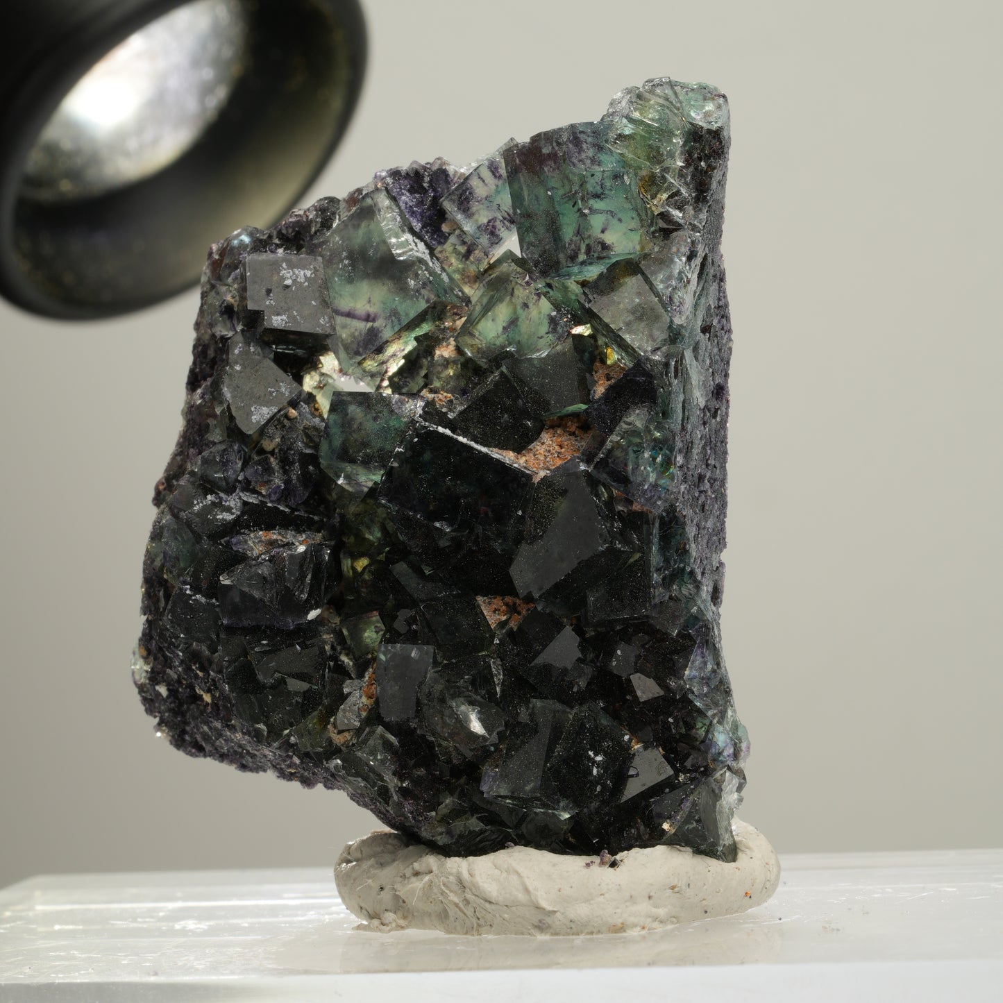 Seltene Phantom Fluorit Würfel Stufe, grün lila Okorusu, Namibia 48*38*14mm #13996