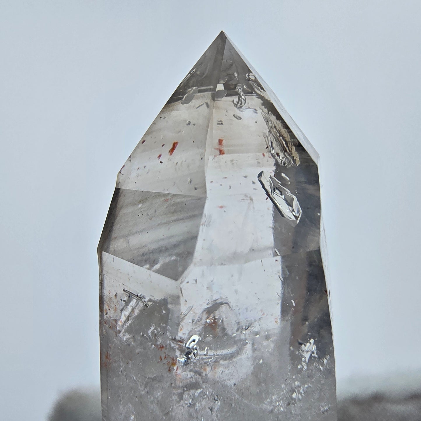 Enhydro Phantom Smoky Quartz Sceptre Tip 1x Bubble Goboboseb, Namibie 45*23*16mm 