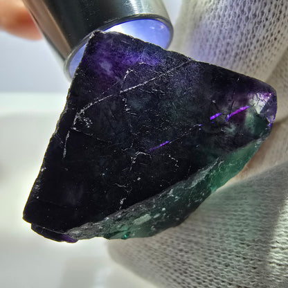 Klare Phantom Fluorit Würfel Stufe zonal grün lila Okorusu, Namibia 37*32*29mm