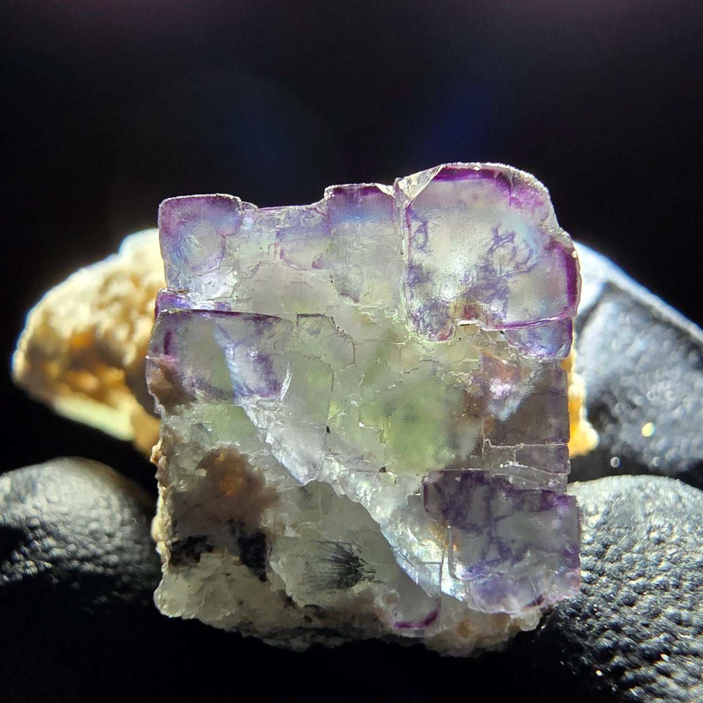 Cubes de fluorite Zonar rares, stade orthoclase, Erongo namibie, Collection 35x21x18mm