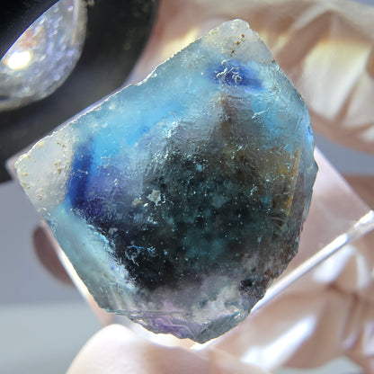 Phantom Fluorite cube parquetted, green purple Okorusu, Namibia 18*18*17mm 