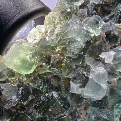 Große Phantom Fluorit Würfel, Quarz Stufe, doppelseitig grün Okorusu Namibia 110*53*36mm