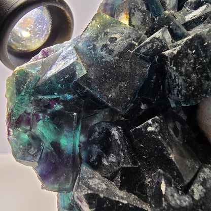 Grand spécimen de cube de fluorite fantôme, zonal – Nouvelle découverte ! Okorusu, Namibie, 116 x 72 x 30 mm 