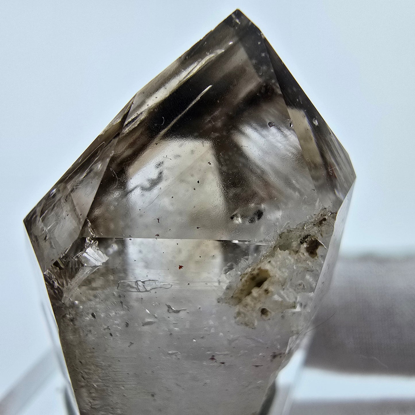 Enhydro Phantom Rauchquarz Zepter Spitze 1x Blase Goboboseb, Namibia 39*29*22mm