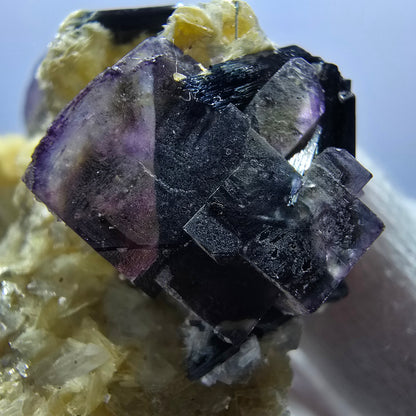 Bunte Phantom Fluorit Würfel Schörl Turmalin Muskovit Erongo, Namibia 52*50*35mm