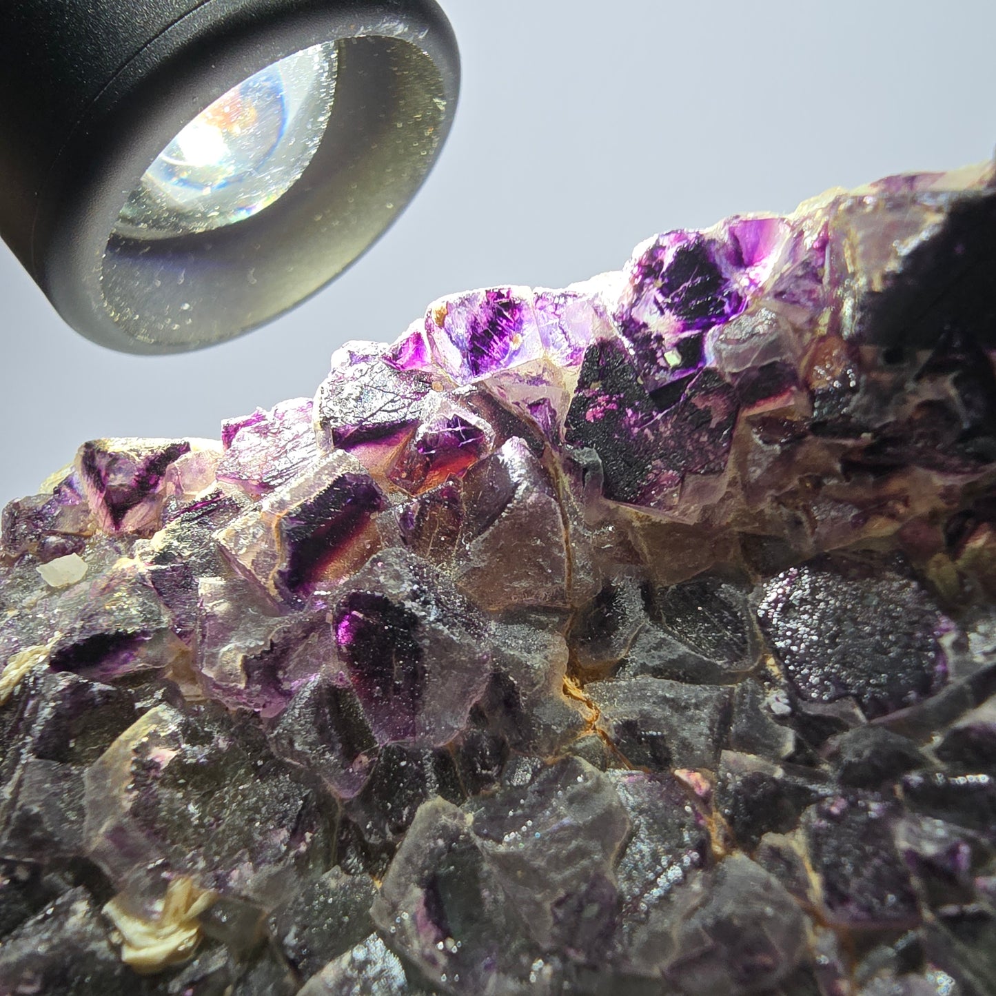 Grands cubes de fluorite vert violet zonal, spécimen d'hyalite Erongo, Namibie 96*67*42mm 