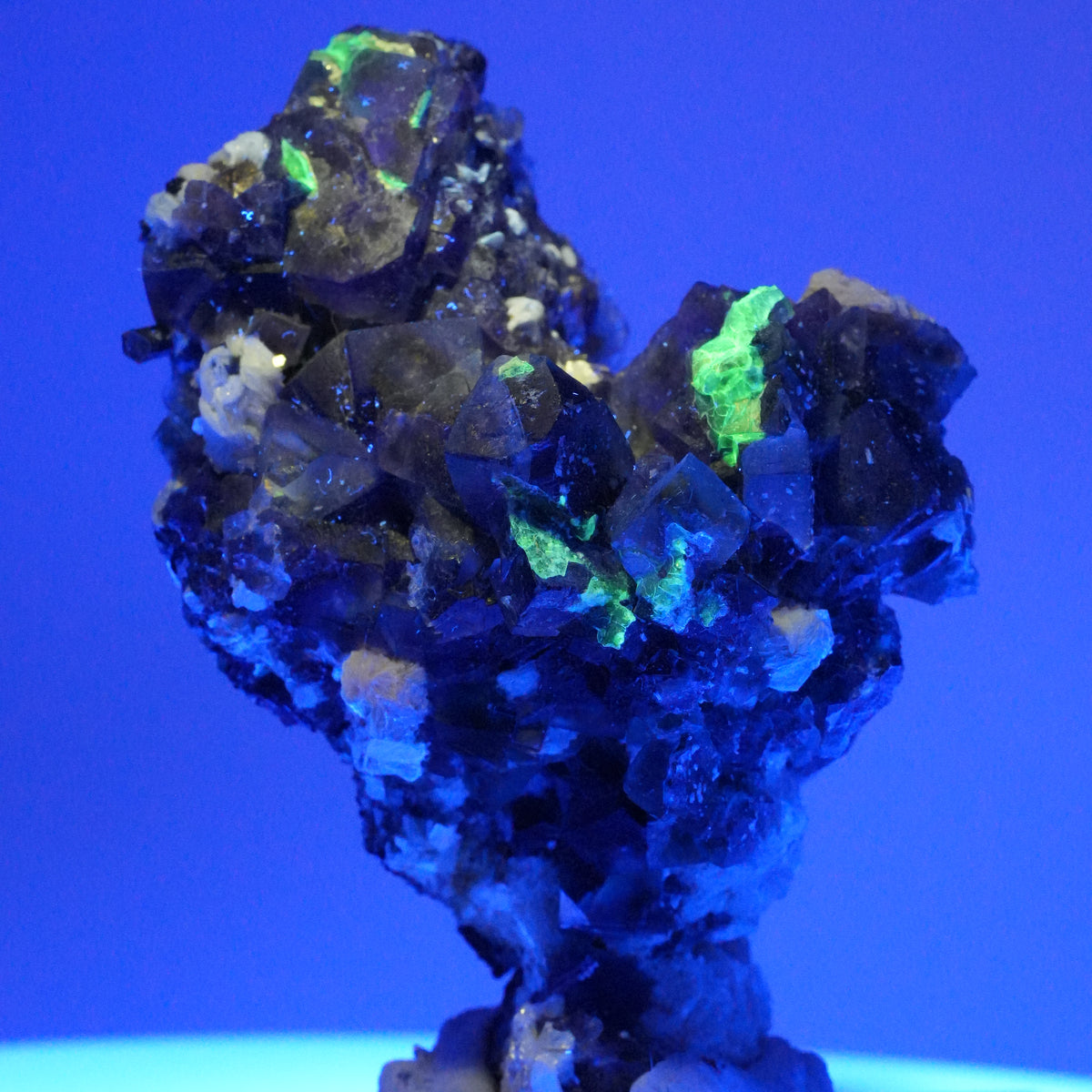 Bunte Phantom Fluorit, Schörl Turmalin, Hyalit Opal, Muskovit Erongo, Namibia 75*45*37mm #14005