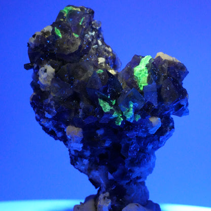 Bunte Phantom Fluorit, Schörl Turmalin, Hyalit Opal, Muskovit Erongo, Namibia 75*45*37mm #14005