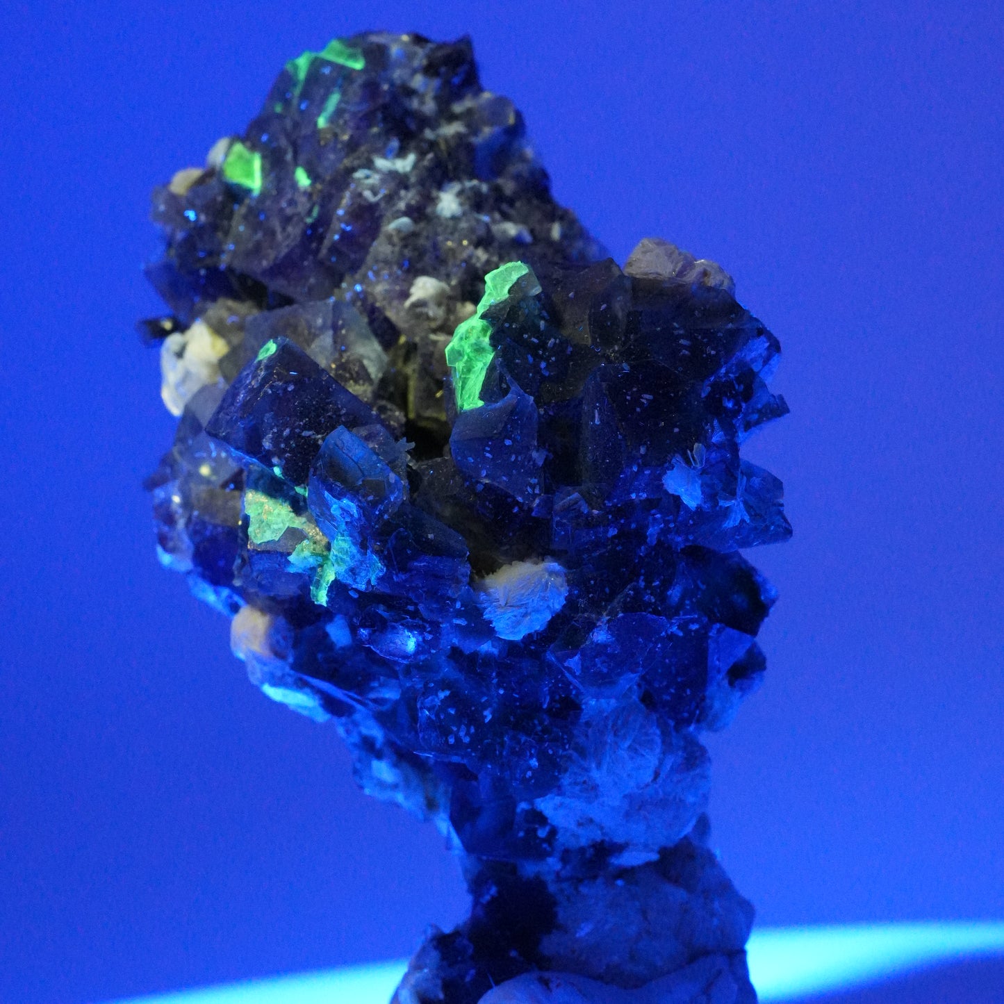 Bunte Phantom Fluorit, Schörl Turmalin, Hyalit Opal, Muskovit Erongo, Namibia 75*45*37mm #14005