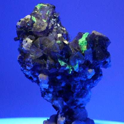 Bunte Phantom Fluorit, Schörl Turmalin, Hyalit Opal, Muskovit Erongo, Namibia 75*45*37mm #14005