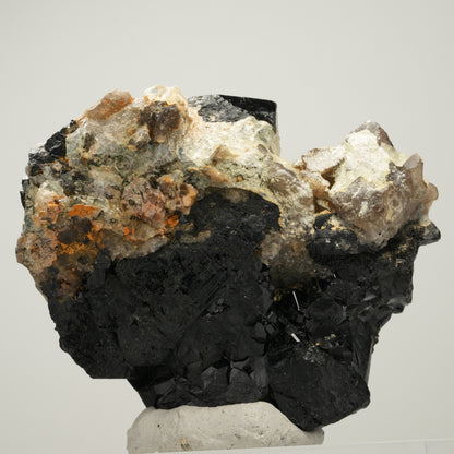 Symmetrische Schörl Turmalin mit Hyalit, Rauchquarz Erongo, Namibia 71*61*48mm #14008