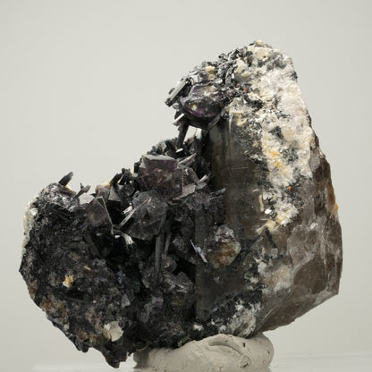 Bunte Phantom Fluorit, Schörl Turmalin, Muskovit, Rauchquarz Erongo, Namibia 62*47*73mm #14009