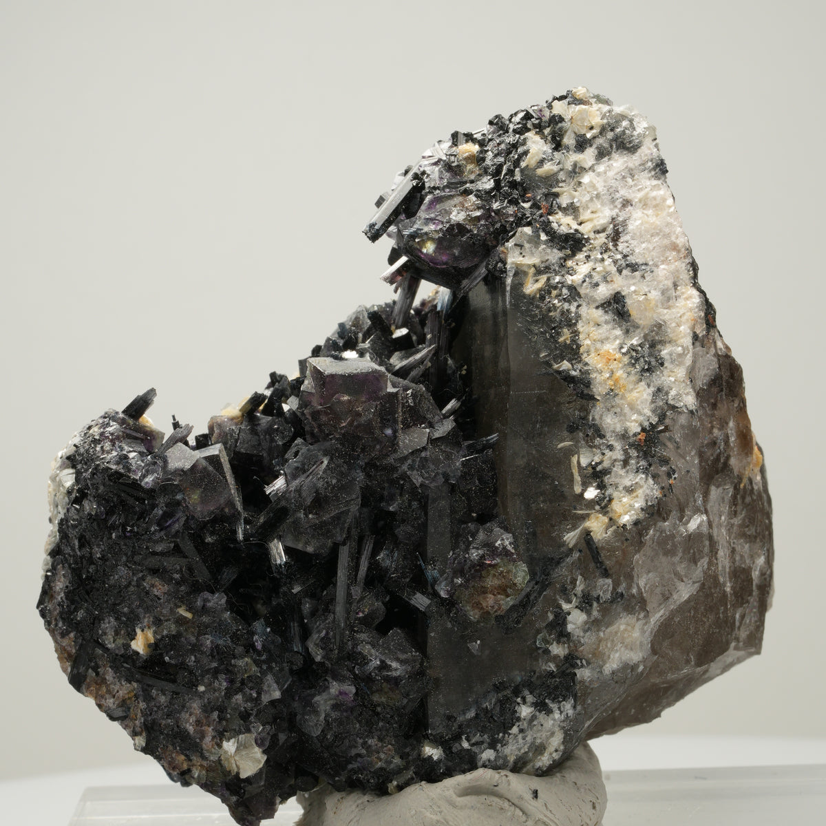 Bunte Phantom Fluorit, Schörl Turmalin, Muskovit, Rauchquarz Erongo, Namibia 62*47*73mm #14009