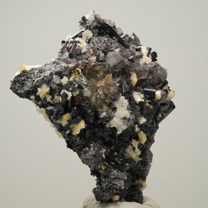 Bunte Phantom Fluorit, Schörl Turmalin, Muskovit, Rauchquarz Erongo, Namibia 73*50*28mm #14010