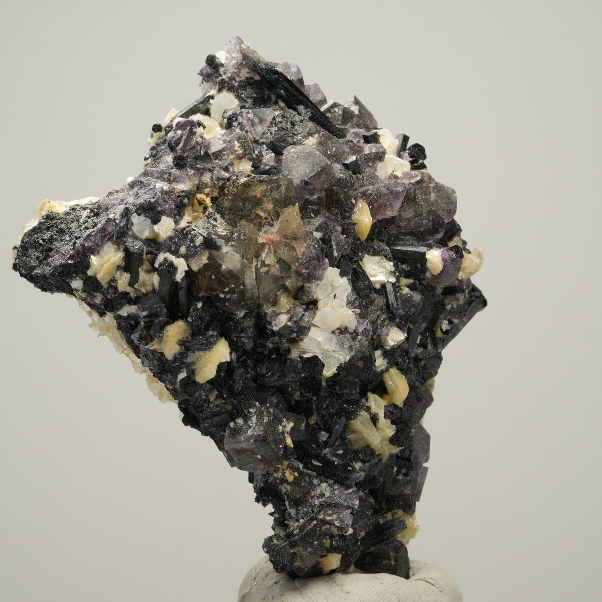 Bunte Phantom Fluorit, Schörl Turmalin, Muskovit, Rauchquarz Erongo, Namibia 73*50*28mm #14010