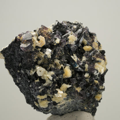 Bunte Phantom Fluorit, Schörl Turmalin, Muskovit, Rauchquarz Erongo, Namibia 61*60*31mm #14011