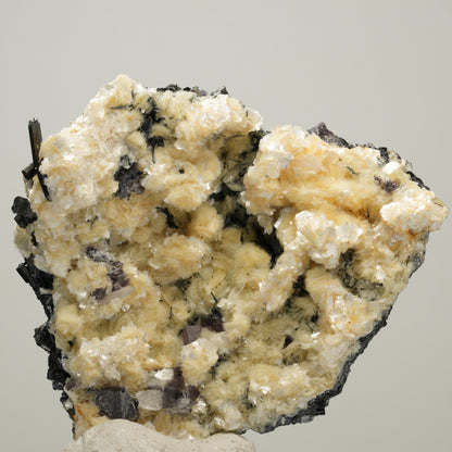 Bunte Phantom Fluorit, Schörl Turmalin, Muskovit, Rauchquarz Erongo, Namibia 61*60*31mm #14011
