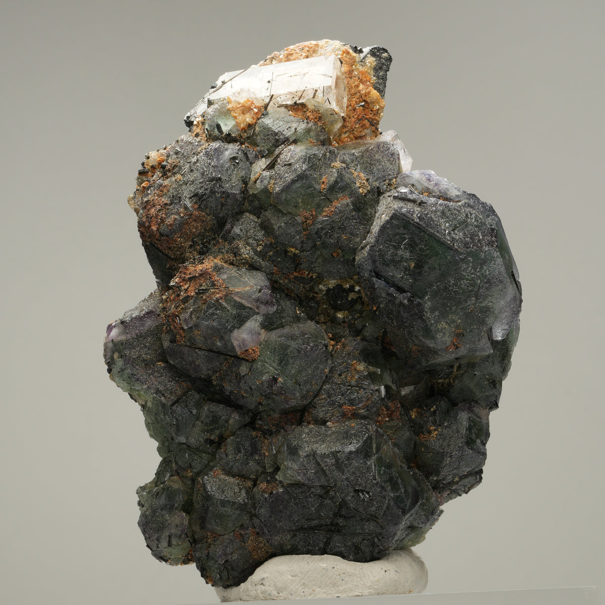 Phantom Fluorit, Goshenit (Beryl), Schörl Turmalin, Muskovit Erongo, Namibia 82*60*30mm #14012