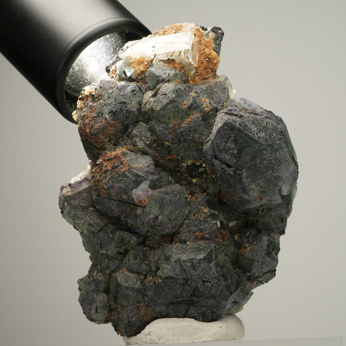 Phantom Fluorit, Goshenit (Beryl), Schörl Turmalin, Muskovit Erongo, Namibia 82*60*30mm #14012