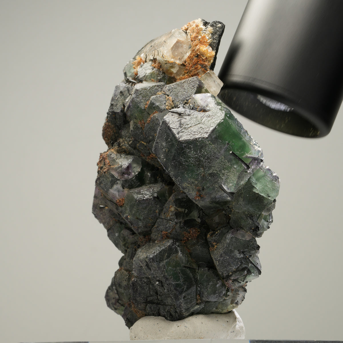Phantom Fluorit, Goshenit (Beryl), Schörl Turmalin, Muskovit Erongo, Namibia 82*60*30mm #14012