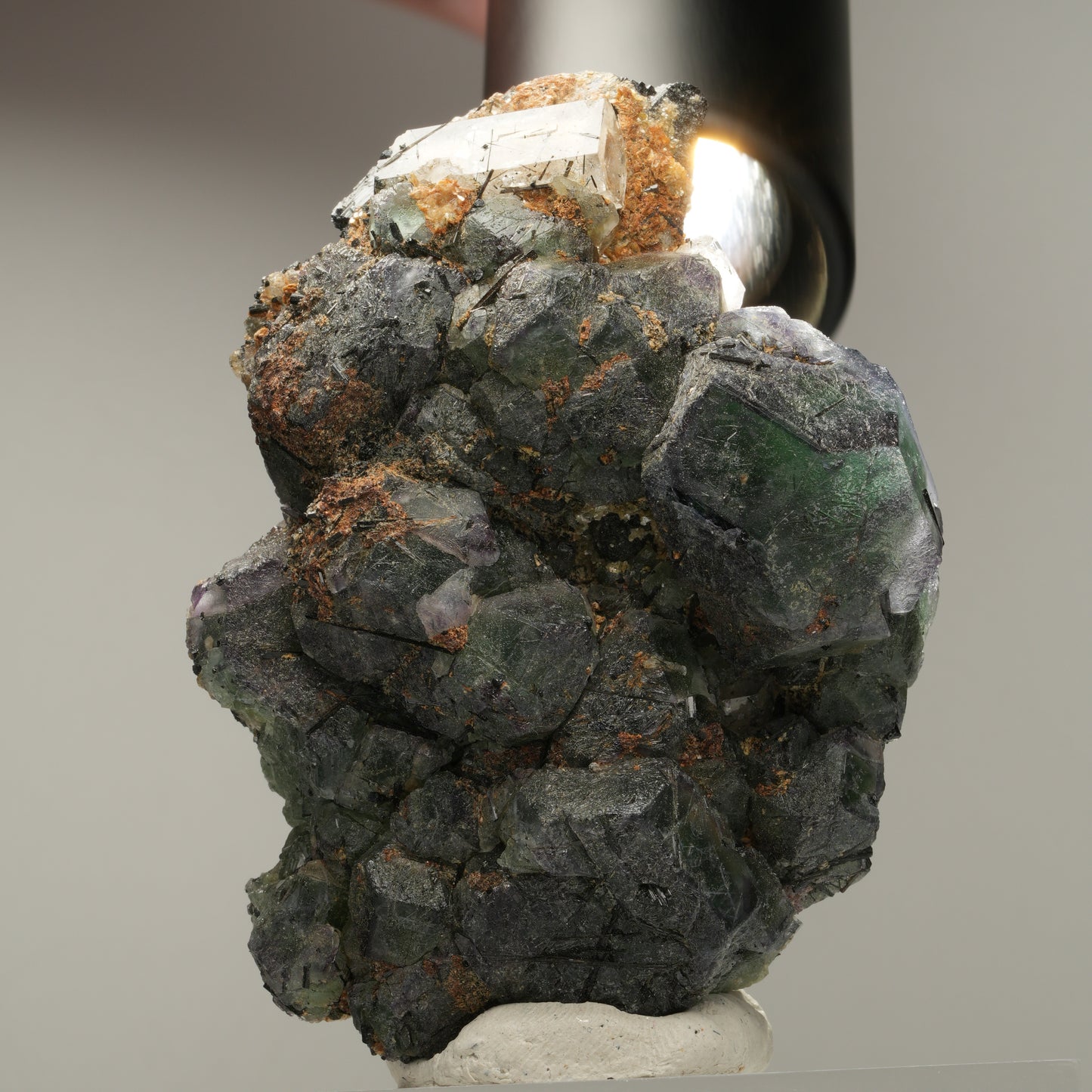 Phantom Fluorit, Goshenit (Beryl), Schörl Turmalin, Muskovit Erongo, Namibia 82*60*30mm #14012