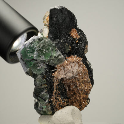 Phantom Fluorit, Goshenit (Beryl), Schörl Turmalin, Muskovit Erongo, Namibia 82*60*30mm #14012