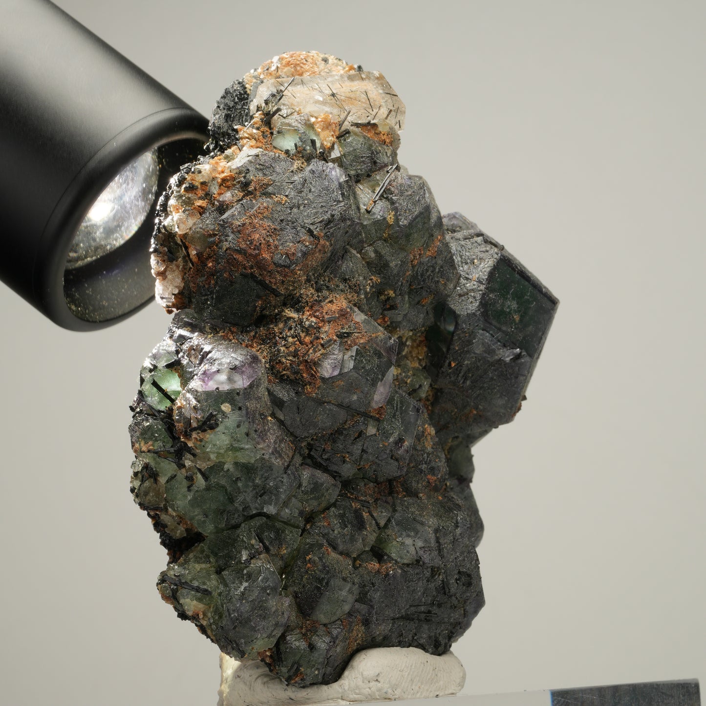 Phantom Fluorit, Goshenit (Beryl), Schörl Turmalin, Muskovit Erongo, Namibia 82*60*30mm #14012