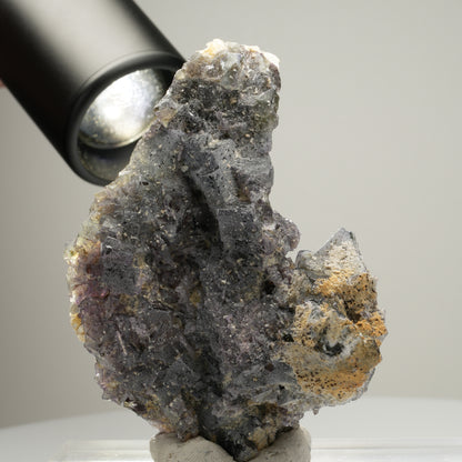 Bunte Phantom Fluorit Würfel, Muskovit Stufe Erongo, Namibia 79*57*46mm #14014